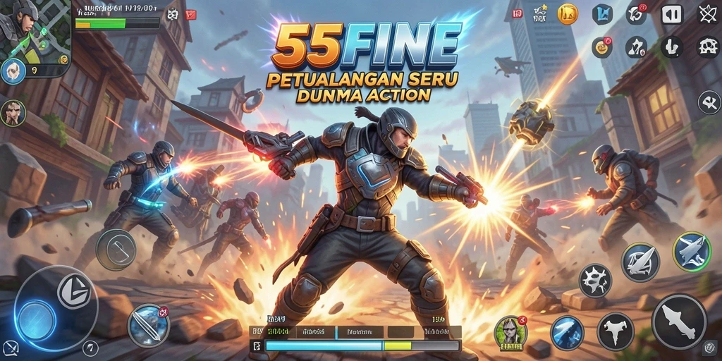 Tampilan gameplay seru 55FIVE yang menegangkan.