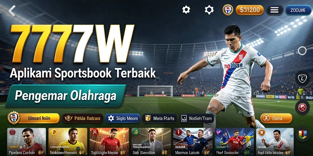 Tampilan gameplay dari aplikasi sportsbook 7777W dengan berbagai pilihan taruhan.
