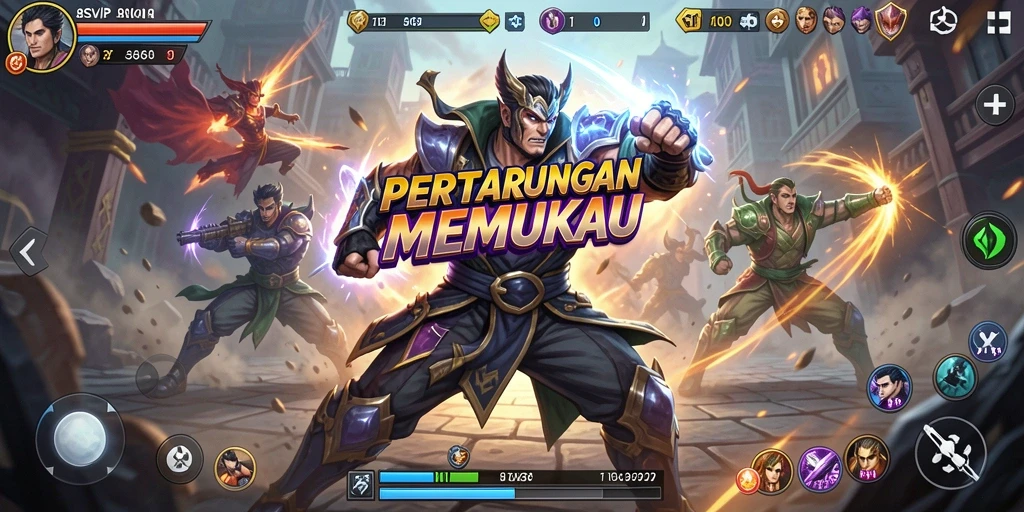Screenshot gameplay 8SVIP menunjukkan pertarungan yang seru dan intens.