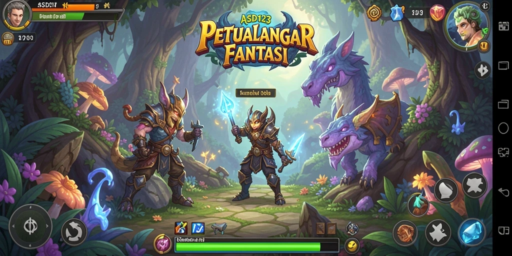 Tampilan gameplay menarik dalam ASD123, menjelajahi dunia fantastis.