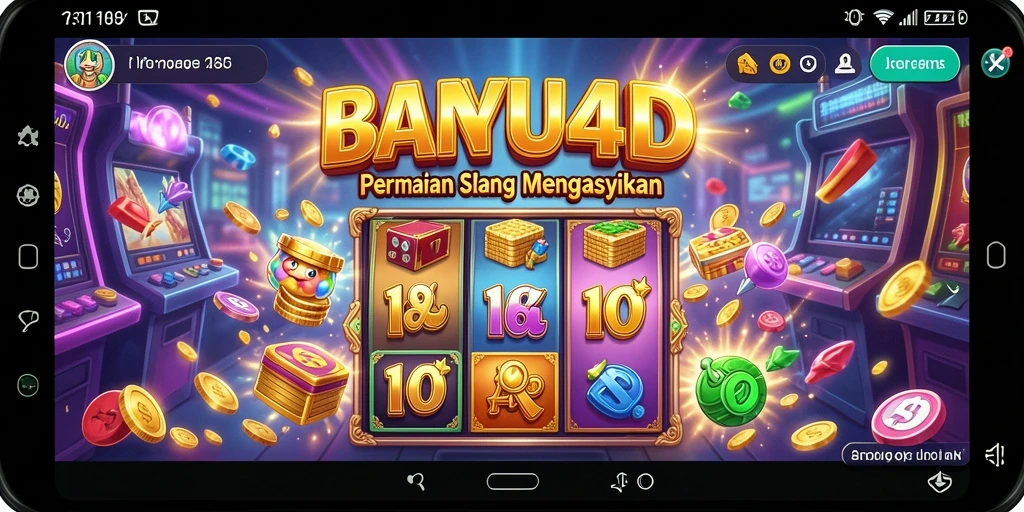 Screenshot BANYU4D menunjukkan gameplay Slot yang penuh warna.