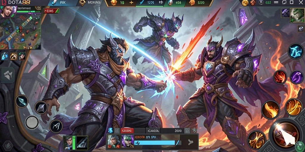 Tangkapan layar DOTA88 menampilkan intensitas pertarungan di arena MOBA.