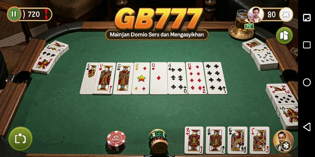 Tangkapan layar menunjukkan gameplay seru dari permainan Domino.