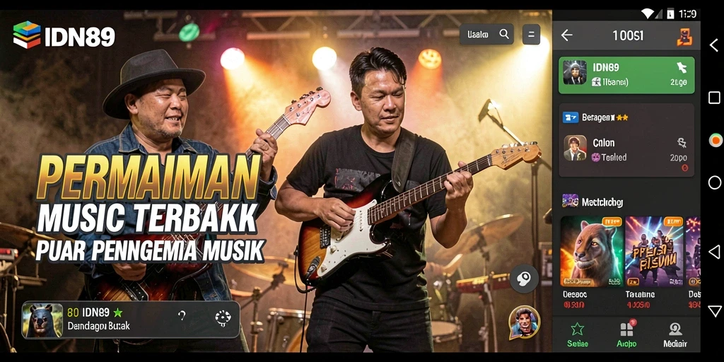 Screenshot permainan IDN89 dengan tampilan gameplay musik yang menarik.