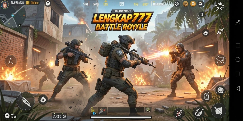 Gameplay seru dari LENGKAP777 dalam battle royale.