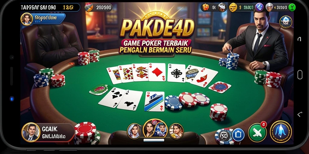 Screenshot utama PAKDE4D menampilkan gameplay Poker yang seru.