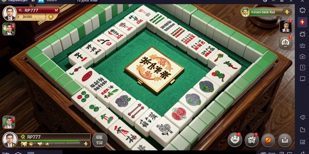 Screenshot gameplay RP777 menunjukkan aksi Mahjong yang seru.