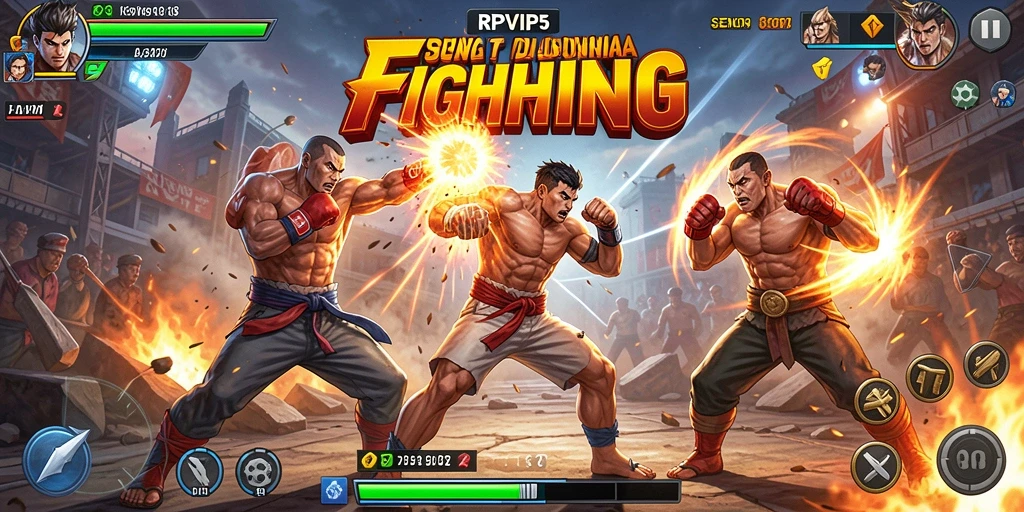 Screenshot RPVIP5 menunjukkan aksi pertarungan yang mendebarkan.