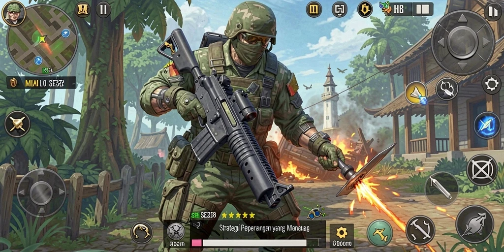 Tangkapan layar menunjukkan aksi tempur strategis yang menarik.