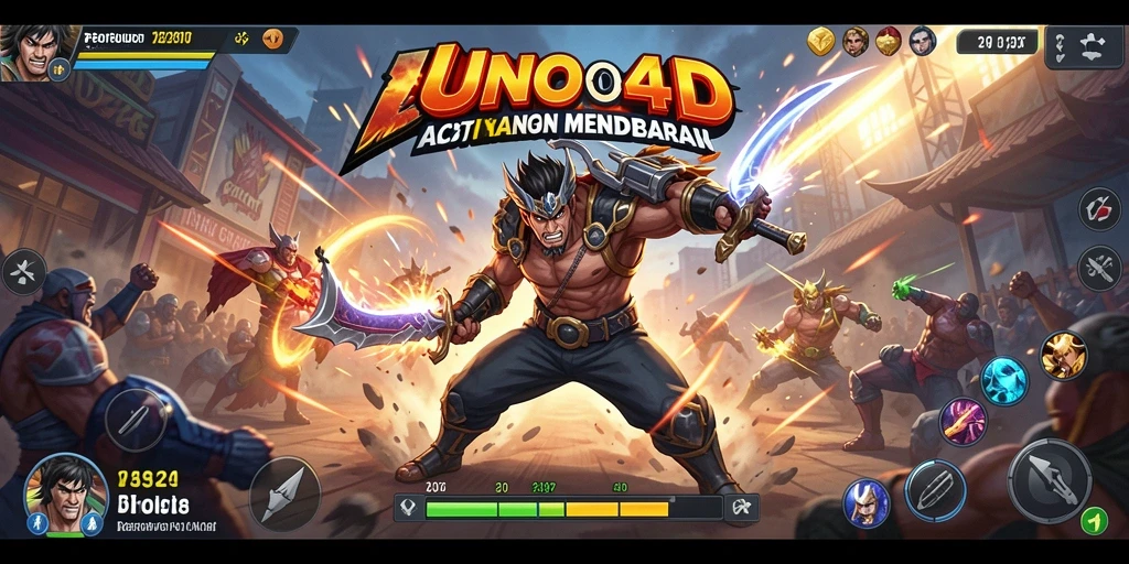 Screenshot menampilkan pertarungan aksi yang intens di UNO4D.
